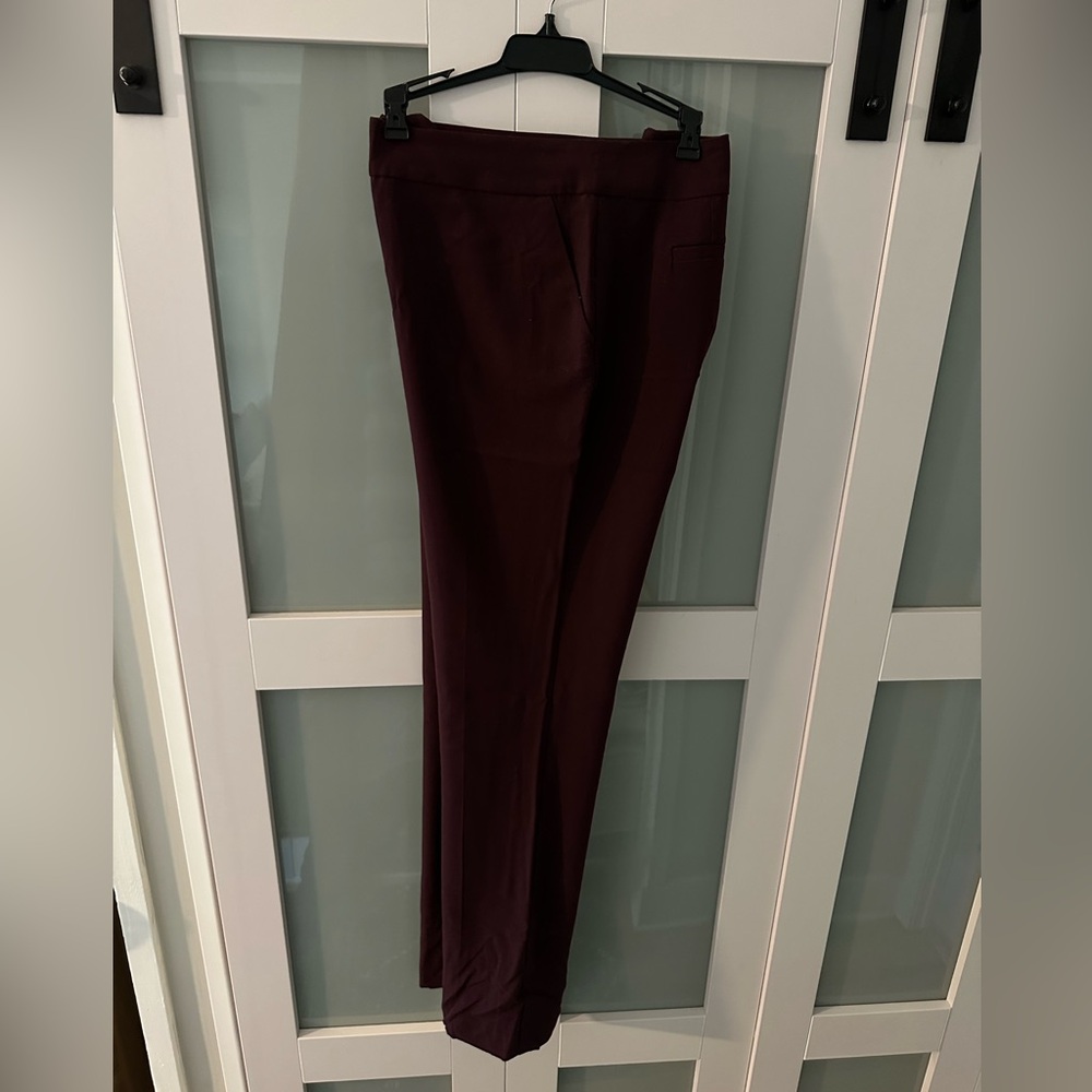 New York and Company 10 Long Tall Pants Merlot Red - Busniess Casual / Workwear